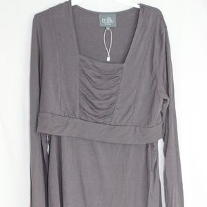 Milk Nursingwear Square Neck Long Sleeve Blouse